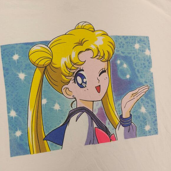 Sailor Moon Anime Graphic Short Sleeve Crew Neck T Shirt Mens Size L White - Picture 4 of 9